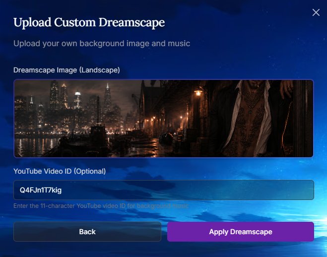 The Upload Custom Dreamscape dialog